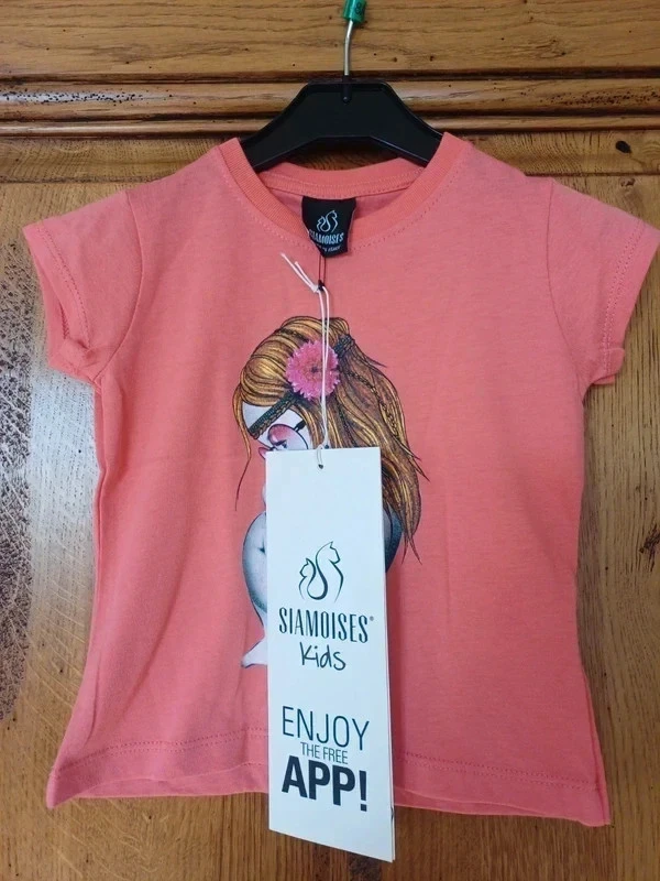 Coral t-shirt size 1/2 years or 18 months brand Siamoises new – photo 2